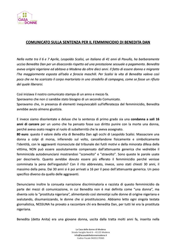 Comunicato stampa_BeneditaDan_CasadelleDonnediModena_1